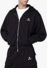 Amiri Logo Embroidered Zip-Up Hooded Sweatshirt Black AMOUJA1008CO/S_AMIRI-001