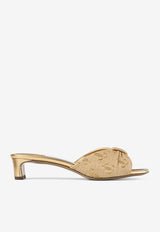 Jimmy Choo Annika 35 Logo-Embellished Mules ANNIKA MULE 35 GUH GOLD MIX/GOLD
