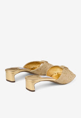 Jimmy Choo Annika 35 Logo-Embellished Mules ANNIKA MULE 35 GUH GOLD MIX/GOLD