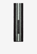 Casablanca Striped Wool-Blend Scarf Monochrome APF25ACC24101_BLACK