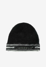 Casablanca Mohair Knitted Beanie Black APF25HAT08501_BLACK