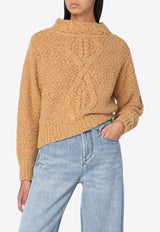 Isabel Marant Romane Cable Knit Alpaca Sweater Caramel APU0694FAC3L07I/R_ISAMA-50CA