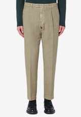 Santaniello Linen-Blend Chino Pants Green ARECHIDS3151/Q_SANTA-60