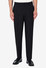 Santaniello Tapered-Leg Tailored Wool Pants Black ARECHIRIMAE4097/R_SANTA-99