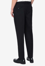 Santaniello Tapered-Leg Tailored Wool Pants Black ARECHIRIMAE4097/R_SANTA-99