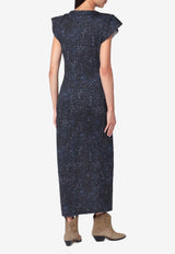 Isabel Marant Nadela Glittered Midi Dress Midnight Blue ARO0307FAC3N03I/R_ISAMA-30FN