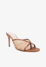 Andrea Wazen Astrid 85 Crystal Embellished Tulle Mules Brown ASTMU085STGHBWN-PS26_BROWN