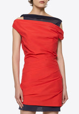 Paris Georgia Atlas Off-Shoulder Mini Dress Red ATLASMD001-RNV_RED