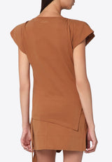 Isabel Marant Sebani Cap-Sleeved Top Caramel ATS0097FAA1N41I/R_ISAMA-50CA