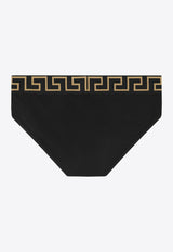 Versace Logo-Waistband Briefs Black