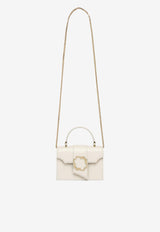 Malone Souliers Mini Audrey Croc-Embossed Top Handle Bag AUDREY MINI 51 CREAM/CREAM