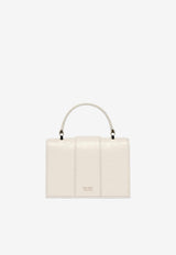 Malone Souliers Mini Audrey Croc-Embossed Top Handle Bag AUDREY MINI 51 CREAM/CREAM