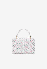 Malone Souliers Mini Audrey Floral Canvas Top Handle Bag AUDREY MINI 56 WHITE/WHITE