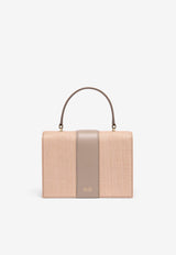 Malone Souliers Small Audrey Raffia Top Handle Bag AUDREY SMALL 47 LINO/TAUPE