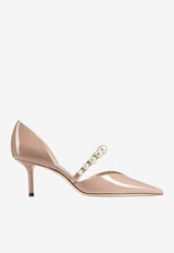 Jimmy Choo Aurelie 65 Pearl-Embellished Pumps in Patent Leather Ballet Pink AURELIE 65 XKM BALLET PINK/WHITE