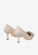 Auria 70 Velvet and Crystal Bow Pumps