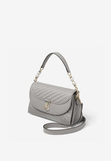 Jimmy Choo Avenue Curve Quilted Leather Top Handle Bag Dove AVN CURVE TOPHANDLE Q DOVE/SHINY GOLD