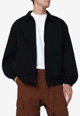 Awake NY Logo Zip-Up Overshirt Black AWK-FW25-OT002CO/R_AWAKE-BLK