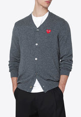Comme Des Garçons Play Logo Patch Wool Cardigan Gray AXN008051WO/R_COMME-GR