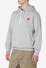 Comme Des Garçons Play Logo Patch Hooded Sweatshirt Gray AXT170051CO/R_COMME-GR