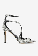 Jimmy Choo Azia 95 Sandals in Python Print Leather Beige AZIA 95 PKB ROCCIA