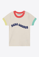 Bobo Choses Babies Wavy Logo T-shirt Ivory B125AB014CO/Q_BOBO-PI