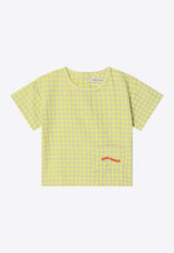 Bobo Choses Baby Girls Logo Embroidered Vichy Blouse Yellow B125AB023CO/Q_BOBO-YE