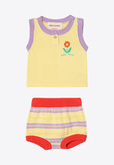 Bobo Choses Babies Knitted Top and Shorts Set - Set of 2 Yellow B125AB107CO/Q_BOBO-MU