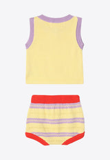 Bobo Choses Babies Knitted Top and Shorts Set - Set of 2 Yellow B125AB107CO/Q_BOBO-MU