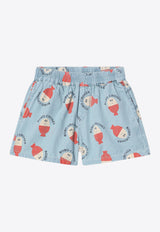 Bobo Choses Boys Morning Egg Print Shorts Light Blue B125AC063DE/Q_BOBO-LB