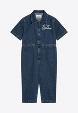 Bobo Choses Girls Joy Denim Jumpsuit Blue B125AC098DE/Q_BOBO-BL