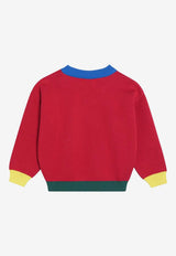 Bobo Choses Boys Doggy Mate Jacquard Sweater Red B225AC111CO_BOBO-RE