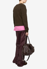 Acne Studios Embroidered Heart Knitted Sweater Brown B60382_BROWN