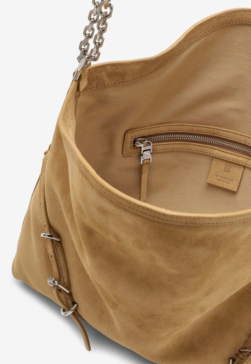 Givenchy Medium Voyou Suede Shoulder Bag Beige BB50Y4B1WT/O_GIV-231