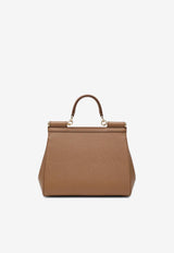Dolce & Gabbana Large Sicily Leather Top Handle Bag Caramel BB6002B1001/R_DOLCE-8M417