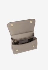 Dolce & Gabbana Large Sicily Leather Top Handle Bag Beige BB6002 B1001 80045