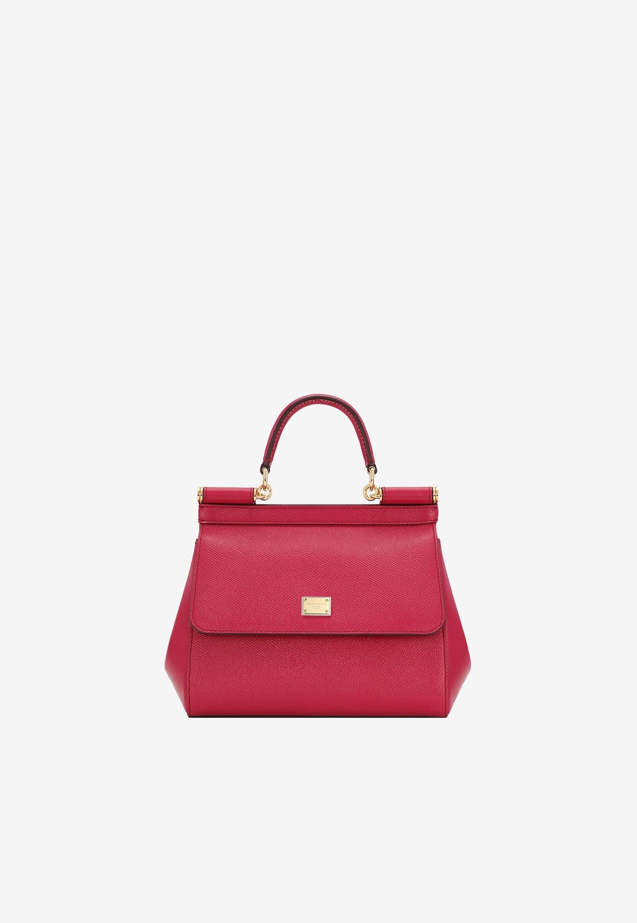 Dolce & Gabbana Medium Sicily Handbag In Dauphine Leather in Red