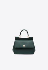 Dolce & Gabbana Medium Sicily Hammered Leather Handbag Green BB6003B1001/R_DOLCE-87399