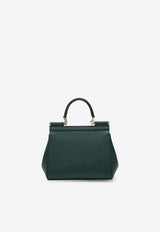 Dolce & Gabbana Medium Sicily Hammered Leather Handbag Green BB6003B1001/R_DOLCE-87399