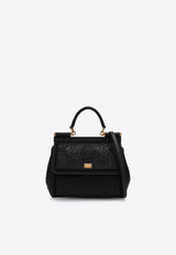 Dolce & Gabbana Medium Sicily Embroidered Top Handle Bag Black BB6003B6I38/Q_DOLCE-8B956
