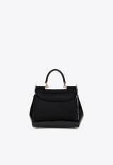 Dolce & Gabbana Medium Sicily Patent Leather Top Handle Bag Black BB6003 B1471 80999