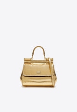 Dolce & Gabbana Medium Sicily Python Print Leather Top Handle Bag Gold BB6003 C2F49 87503