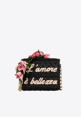 Dolce & Gabbana DG Millennials L'amore è Bellezza Woven Crossbody Bag Black BB6391 AS904 HNFNF