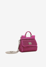 Dolce & Gabbana Mini Sicily Rhinestone Embellished Top Handle Bag Fuchsia BB6494 AO917 8Z432