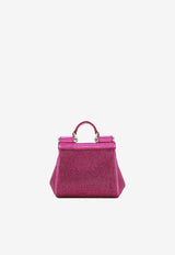 Dolce & Gabbana Mini Sicily Rhinestone Embellished Top Handle Bag Fuchsia BB6494 AO917 8Z432