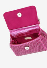Dolce & Gabbana Mini Sicily Rhinestone Embellished Top Handle Bag Fuchsia BB6494 AO917 8Z432