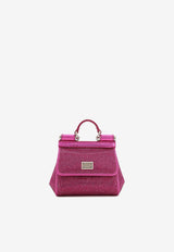 Dolce & Gabbana Mini Sicily Rhinestone Embellished Top Handle Bag Fuchsia BB6494 AO917 8Z432