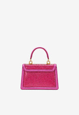 Dolce & Gabbana Small Devotion Glittered Top Handle Bag Fuchsia BB6711 AP299 8L400