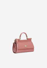 Dolce & Gabbana Small Sicily Patent Leather Top Handle Bag Pink BB7116 B1471 80405