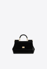 Dolce & Gabbana Small Sicily Patent Leather Top Handle Bag Black BB7116 B1471 80999